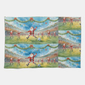 Sinterklaas speelt voetbalkerst theedoek (Horizontaal)