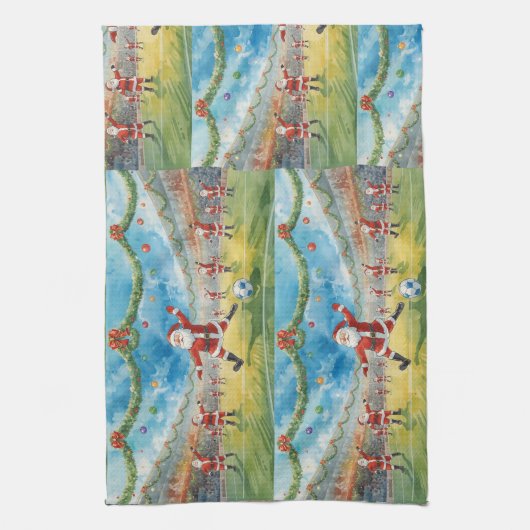 Sinterklaas speelt voetbalkerst theedoek (Verticaal)