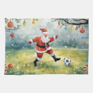 Sinterklaas speelt voetbalkerst theedoek