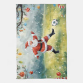Sinterklaas speelt voetbalkerst theedoek (Verticaal)