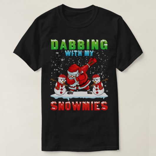 Sinterklaas Spelen Boksen Dabbing Met Sneeuwmies M T-shirt (Design voorkant)