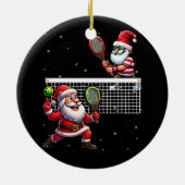 Sinterklaas Spelen Pickleball Lover Merry Kerstmis Keramisch Ornament (Achterkant)