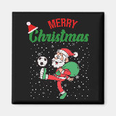 Sinterklaas Spelen Voetbal Grappige Kerstmis Magneet (Voorkant)