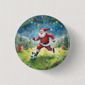 Sinterklaas spelen Voetbal Kerst veld Ronde Button 3,2 Cm (Voorkant)