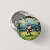 Sinterklaas spelen Voetbal Kerst veld Ronde Button 3,2 Cm (Voorkant /achterkant)