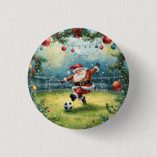 Sinterklaas spelen Voetbal Kerst veld Ronde Button 3,2 Cm (Voorkant)
