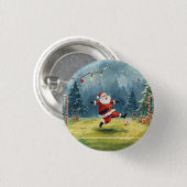 Sinterklaas spelen Voetbal Kerst veld Ronde Button 3,2 Cm (Voorkant /achterkant)