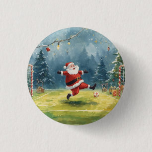 Sinterklaas spelen Voetbal Kerst veld Ronde Button 3,2 Cm