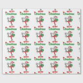 Sinterklaas Spelen Voetbal Kerstmis Cartoon Cadeaupapier (Vlak)