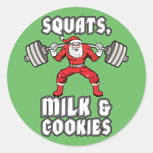 Sinterklaas - Squats, Melk en Cookies Ronde Sticker (Voorkant)