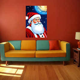 Sinterklaas, sterren en maan | AI Art Poster