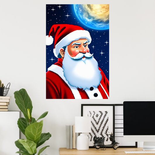Sinterklaas, sterren en maan | AI Art Poster (Thuiskantoor)