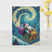 Sinterklaas Sterrennacht Aangepaste tekst Kaart (Gele Bloem)