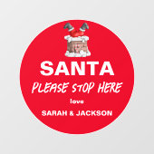 Sinterklaas Stop alsjeblieft hier Kinder namen ker Raamsticker (Vel)