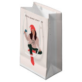 Sinterklaas Stop alsjeblieft hier met feestcadeaut Klein Cadeauzakje (Voorkant Gekanteld)