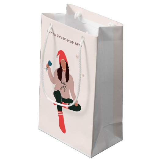 Sinterklaas Stop alsjeblieft hier met feestcadeaut Klein Cadeauzakje (Achterkant Gekanteld)