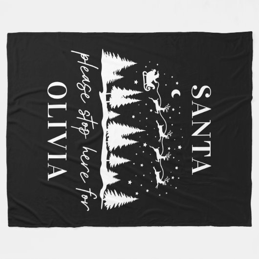 Sinterklaas, stop hier alsjeblieft voor Kerstmis t Fleece Deken (Voorkant (Horizontaal))