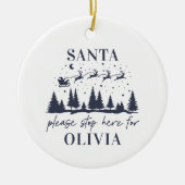 Sinterklaas, stop hier alsjeblieft voor Kerstmis t Keramisch Ornament (Voorkant)