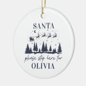 Sinterklaas, stop hier alsjeblieft voor Kerstmis t Keramisch Ornament (Links)