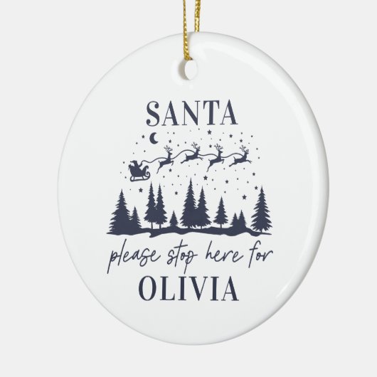 Sinterklaas, stop hier alsjeblieft voor Kerstmis t Keramisch Ornament (Links)