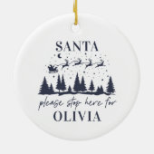 Sinterklaas, stop hier alsjeblieft voor Kerstmis t Keramisch Ornament (Achterkant)