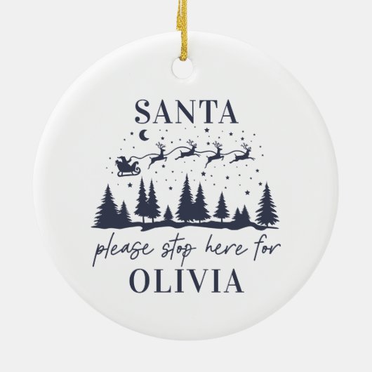 Sinterklaas, stop hier alsjeblieft voor Kerstmis t Keramisch Ornament (Achterkant)