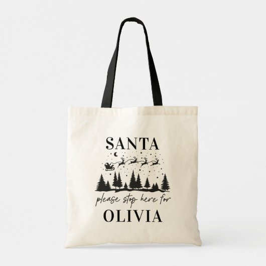 Sinterklaas, stop hier alsjeblieft voor Kerstmis t Tote Bag (Achterkant)