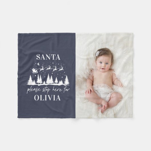 Sinterklaas, stop hier met de traditionele kerstfo fleece deken (Voorkant (Horizontaal))