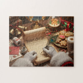 Sinterklaas Stoute en Brave Lijst Kerstbureau Scen Legpuzzel