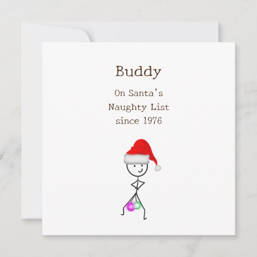 Sinterklaas' Stoute Lijst Feestdagenkaart (Voorkant)