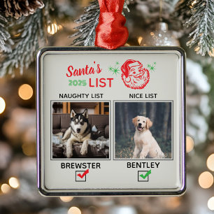 Sinterklaas' Stoute of Brave Lijst Hond Foto Ornam Metalen Ornament