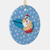 Sinterklaas Surfen Keramisch Ornament (Rechts)