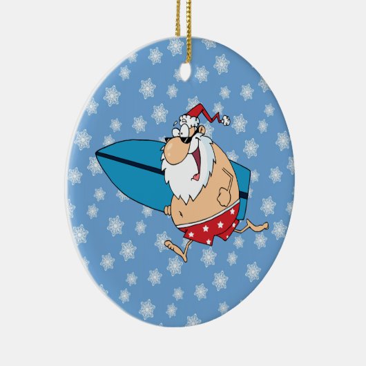 Sinterklaas Surfen Keramisch Ornament (Rechts)