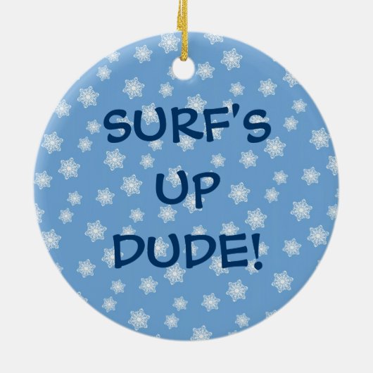 Sinterklaas Surfen Keramisch Ornament (Achterkant)