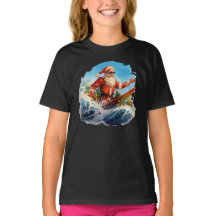 Sinterklaas Surfen Shredding Waves Meisjes T-shirt