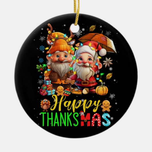 Sinterklaas Thanksgiving Kerstmis Gelukkig Bedankt Keramisch Ornament (Voorkant)