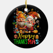 Sinterklaas Thanksgiving Kerstmis Gelukkig Bedankt Keramisch Ornament (Achterkant)