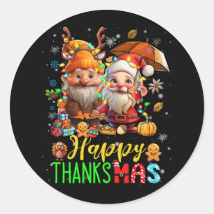 Sinterklaas Thanksgiving Kerstmis Gelukkig Bedankt Ronde Sticker