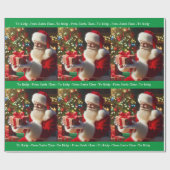 Sinterklaas Toevoegen Boy Girl's Name Christmas Gr Cadeaupapier (Vlak)