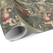 Sinterklaas Trein Holly Garland Kinderen Cadeaupapier (Rol Hoek)