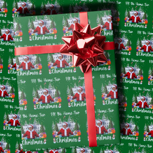 Sinterklaas Trump, ik zal thuis zijn voor kerst Cadeaupapier