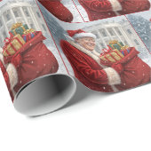 Sinterklaas Trump met geschenktas Cadeaupapier (Rol Hoek)