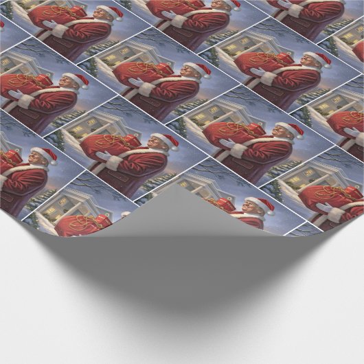 Sinterklaas Trump met geschenktas Cadeaupapier (Hoek)