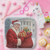 Sinterklaas Trump met geschenktas Papieren Bordje (Feest)