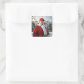 Sinterklaas Trump met MAGA-Pet Vierkante Sticker (Tas)