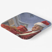 Sinterklaas Trump met MAGA Red Sack Papieren Bordje (Gebogen)