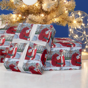 Sinterklaas Trump met rode geschenkzak Cadeaupapier