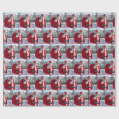 Sinterklaas Trump met rode geschenkzak Cadeaupapier (Vlak)