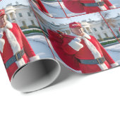 Sinterklaas Trump met rode geschenkzak Cadeaupapier (Rol Hoek)