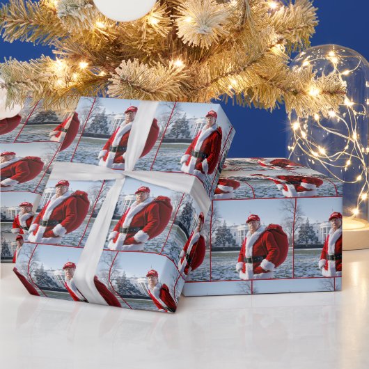 Sinterklaas Trump met rode geschenkzak Cadeaupapier (Feestdagen)